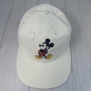 Vintage Goofy's Hat Co White Hat Mickey Mouse Disney Adult Adjustable Band